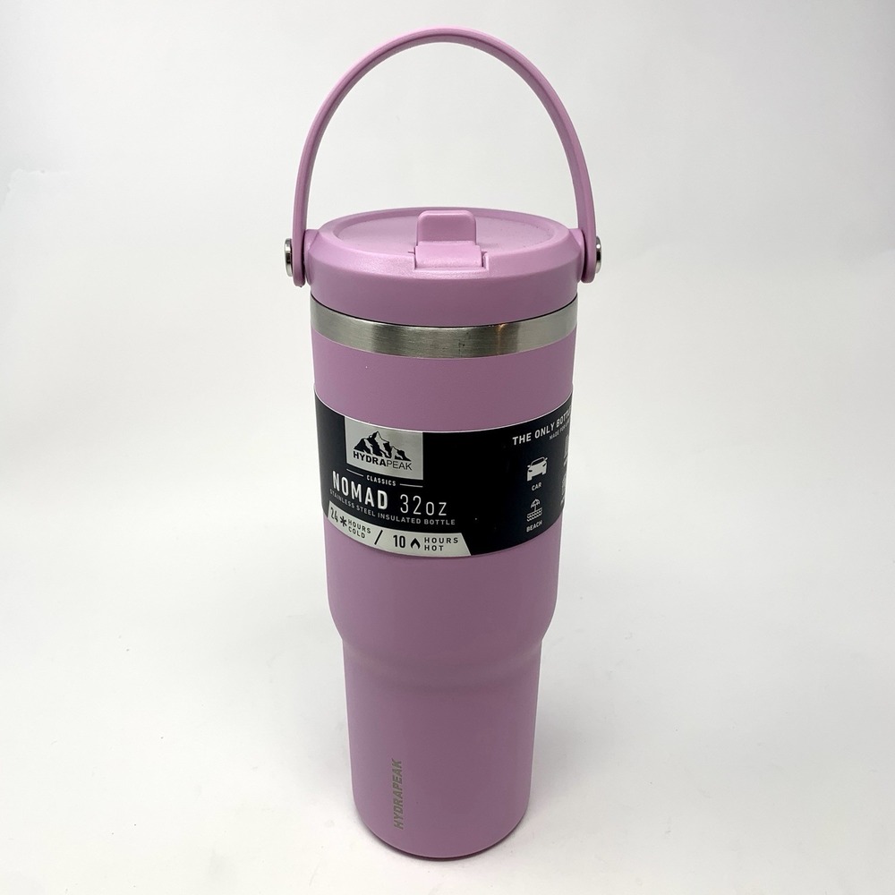 Tumbler Hydrapeak Nomad 32oz Pink Mauve Stainless Steel w Straw - NEW